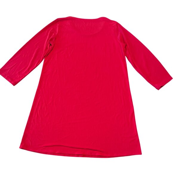 Susan Graver Modern Essentials Liquid Knit Midi Dress Red - Regular XS - Picture 7 of 7